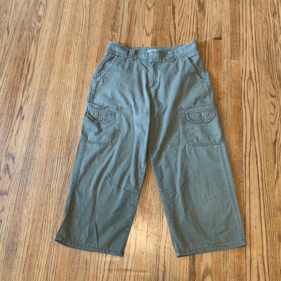 VTG Lee 90s 2000s y2k Baggy Green Cargo Pants Wide Leg 12 Utility Loose Durango - Picture 7 of 11